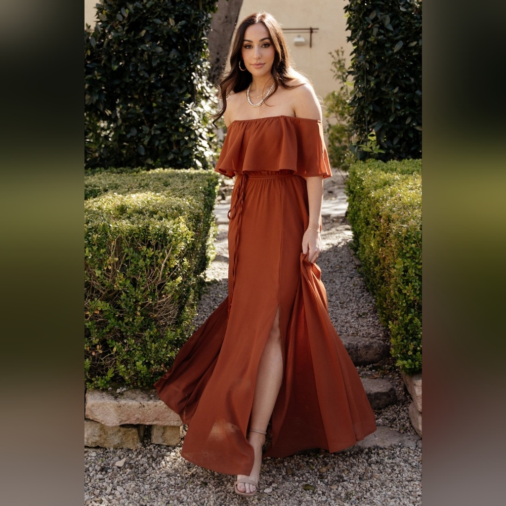 Baltic Born Victoria Off Shoulder Maxi Dress, Spice, Size XL - Picture 3 of 14